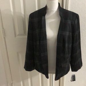 Nine West Women Plus Size Plaid Blazer
